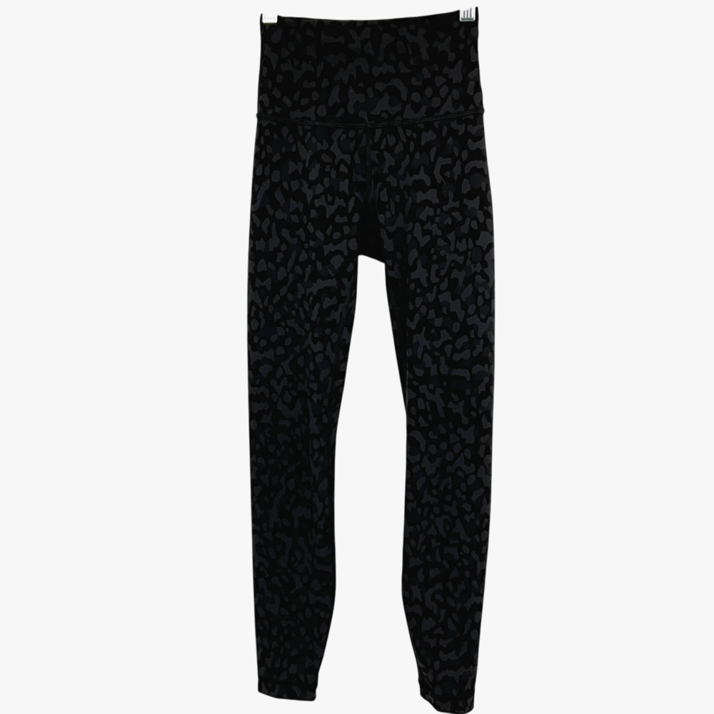 Lululemon Leggings Womens 2 Black Camo High Rise Lululemon Wunder Train Tight